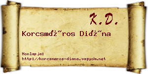 Korcsmáros Diána névjegykártya