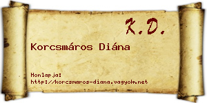 Korcsmáros Diána névjegykártya