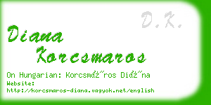 diana korcsmaros business card